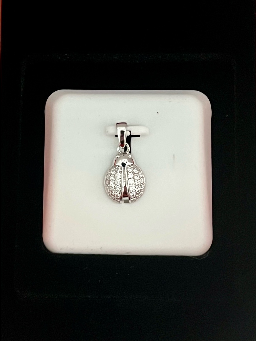 🆕 Sterling Silver Ladybug Charm Pendant with .50 ctwt Moissanite $150 retail